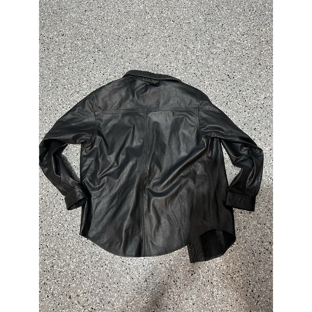Harley Davidson Leather Jacket Mens M Black Cowhide Snap Button USA Biker - Picture 9 of 9